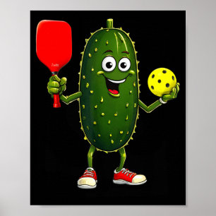 Pickleball-Spieler Kunst lustiger Pickle Ball Poster