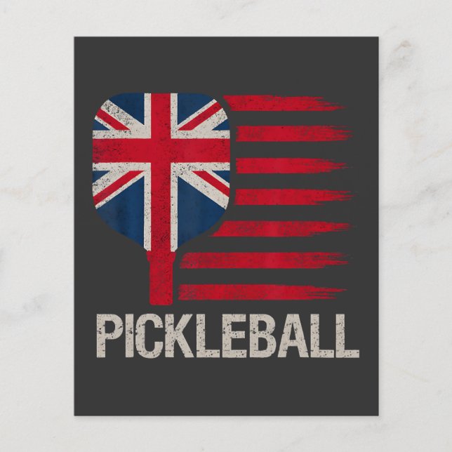 Pickleball-Spieler-Paddle-UK-Flagge  Flyer (Vorne)