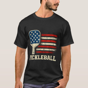 Pickleball-Spieler US-Flagge amerikanischer Paddle T-Shirt