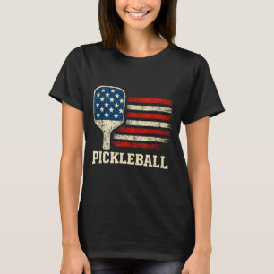 Pickleball-Spieler US-Flagge amerikanischer Paddle T-Shirt