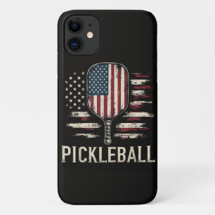 Pickleball-Spieler US-Flagge Retro-Paddleball Case-Mate iPhone Hülle