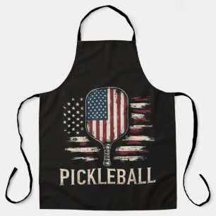 Pickleball-Spieler US-Flagge Retro-Paddleball Schürze