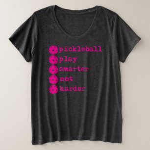 Pickleball spielt klüger, nicht härter, lebhaftes  große größe T-Shirt
