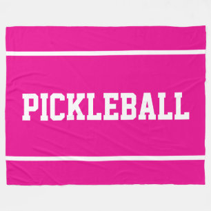 PICKLEBALL Sportliche weiße Streifen auf hellrosa Fleecedecke
