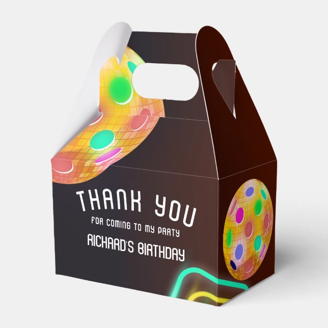 Pickleball Sports Neon Thema Diskothek Party Geschenkschachtel (Vorderseite)