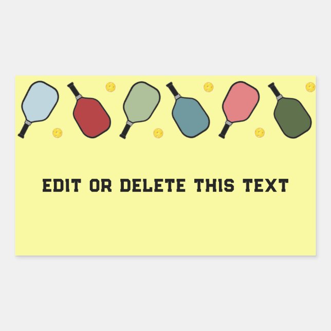 Pickleball Sports Rechteckiger Aufkleber (Vorderseite)