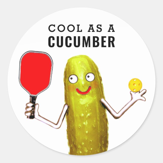 Pickleball Sports Slogan Klassischer Rundaufkleber Runder Aufkleber (Vorderseite)