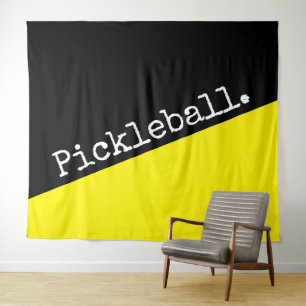 PICKLEBALL Sportselektiver, hellgelber schwarzer F Wandteppich