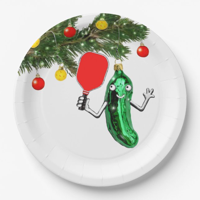 Pickleball Sportweihnachtsfeiertag Pappteller (Vorderseite)