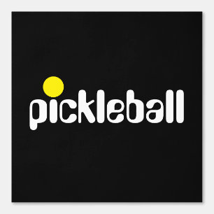 PICKLEBALL Sporty Fun weißer gelber Text auf schwa Tapete