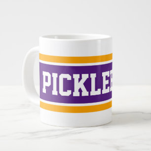 PICKLEBALL Sporty Lila Weiß Orange Streifen Jumbo-Tasse