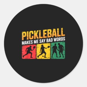 Pickleball-Spruch lustiger Humor für engagierte Li Runder Aufkleber