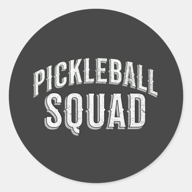 Pickleball Squad Team Turnier Runder Aufkleber (Vorderseite)