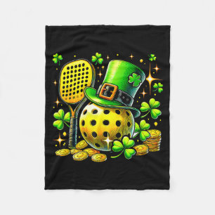 Pickleball St. Patrick's Day Glücklicher Picklebal Fleecedecke