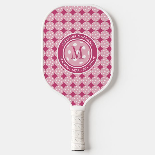 Pickleball Star Lustiger Spruch Benutzerdefinierte Schläger (Vorderseite)