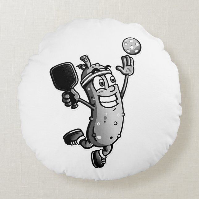 Pickleball Star Rundes Kissen (Vorderseite)