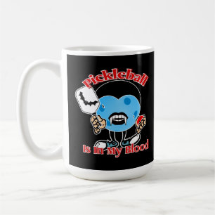 Pickleball steckt in meinem Blut Vampir Blaue Ball Kaffeetasse