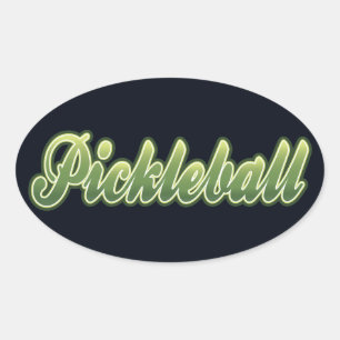 Pickleball-Sticker Ovaler Aufkleber