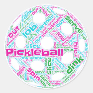 Pickleball-Sticker Runder Aufkleber