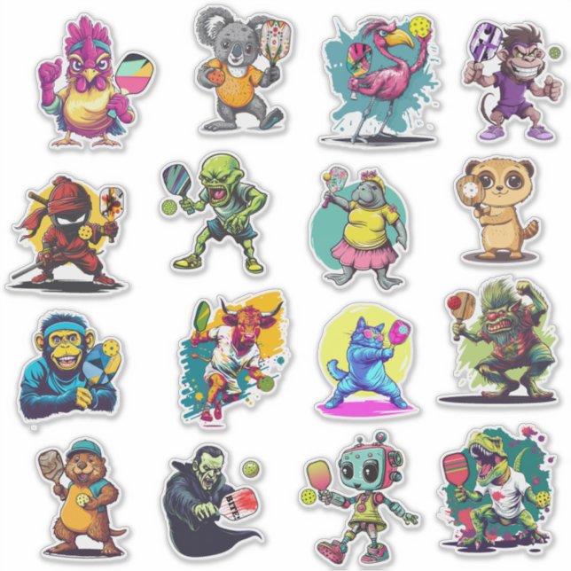 Pickleball Sticker sheet (Vorderseite)