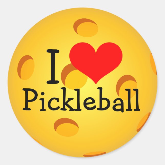 PICKLEBALL STICKERS - "I Liebe Pickleball" (Vorderseite)