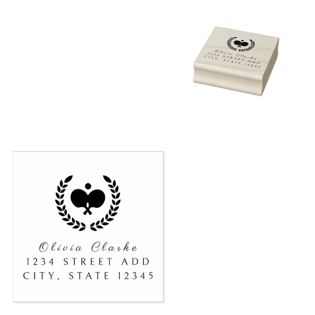 Pickleball Stylish Script Rubber Briefmarke Gummistempel (Stempel)
