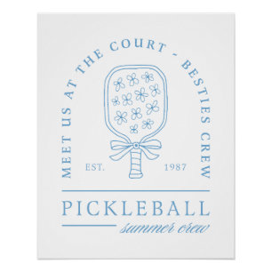 Pickleball Summer Girls Küstenblauer Ästhetik Poster