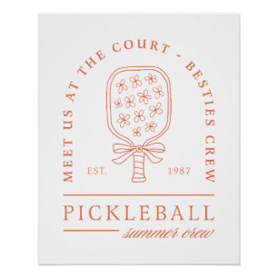 Pickleball Summer Girls Orange-Preppy-Ästhetik Poster