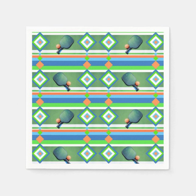 Pickleball Summer Pickleball Party Potluck Cookout Serviette (Vorderseite)