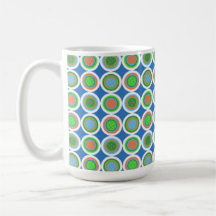 Pickleball Summer Polka Dot Orange Green Blue Ball Kaffeetasse