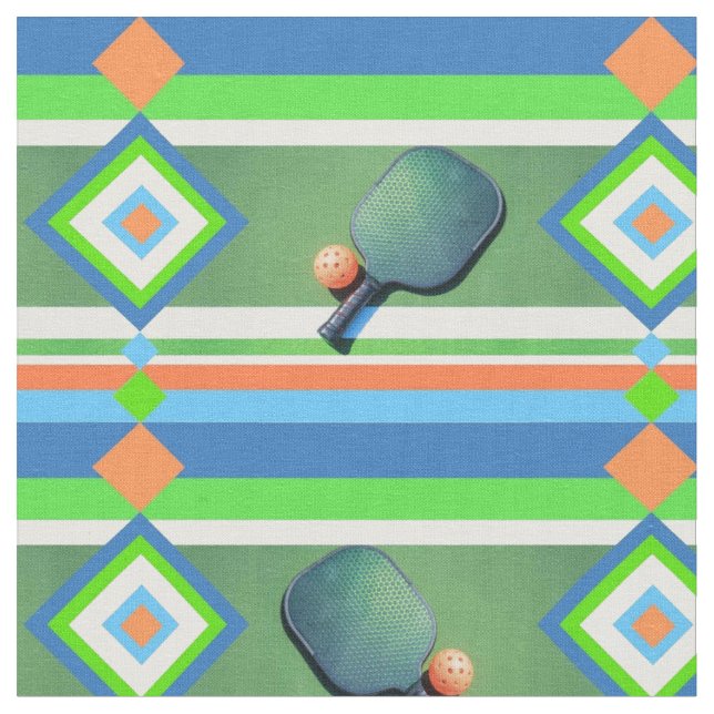 Pickleball Summer Strips, Pickleball Paddles Stoff (Nahaufnahme)
