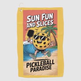 Pickleball Sun Fun and Slices Funny Vacation Golfhandtuch