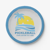 Pickleball Sun Palm Trees Pickleball Party Custom