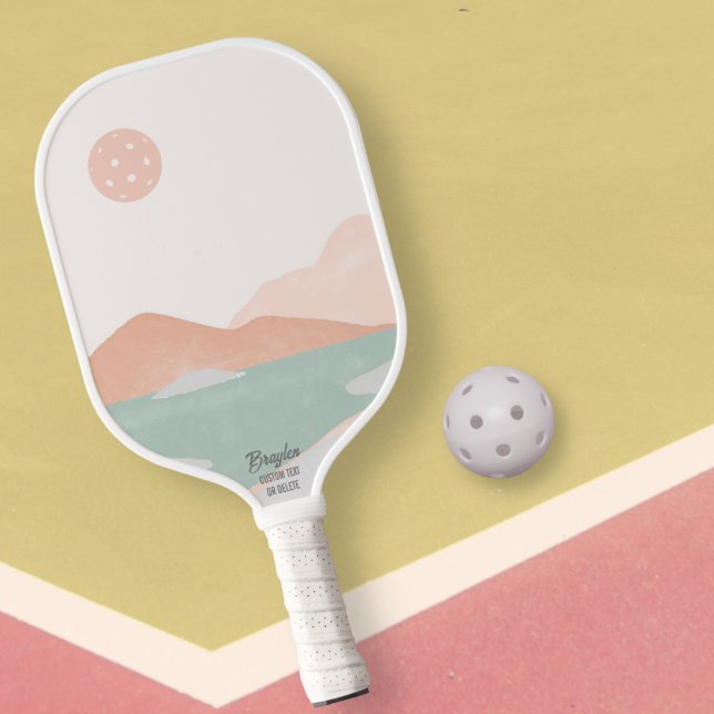 Pickleball Sunset Minimal neutrale Landschaft Cust Pickleball Schläger (Von Creator hochgeladen)
