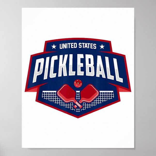 Pickleball Support Team Pickleball Player USA Poster (Vorne)