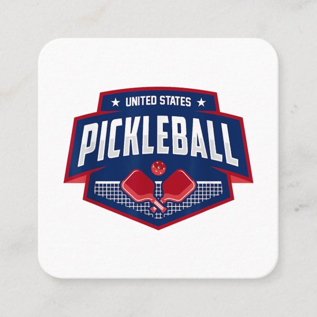 Pickleball Support Team Pickleball Player USA Quadratische Visitenkarte (Vorderseite)