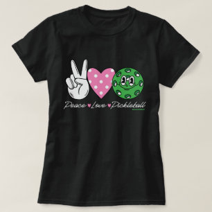 Pickleball T-Shirt für Frauen Peace Love Picklebal