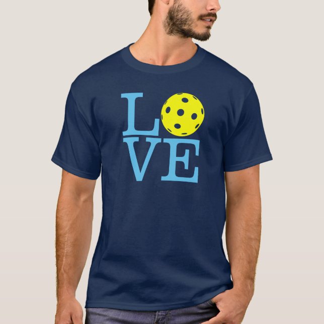 Pickleball T - Shirt: "LIEBE" Marine-Blau (Männer) T-Shirt (Vorderseite)