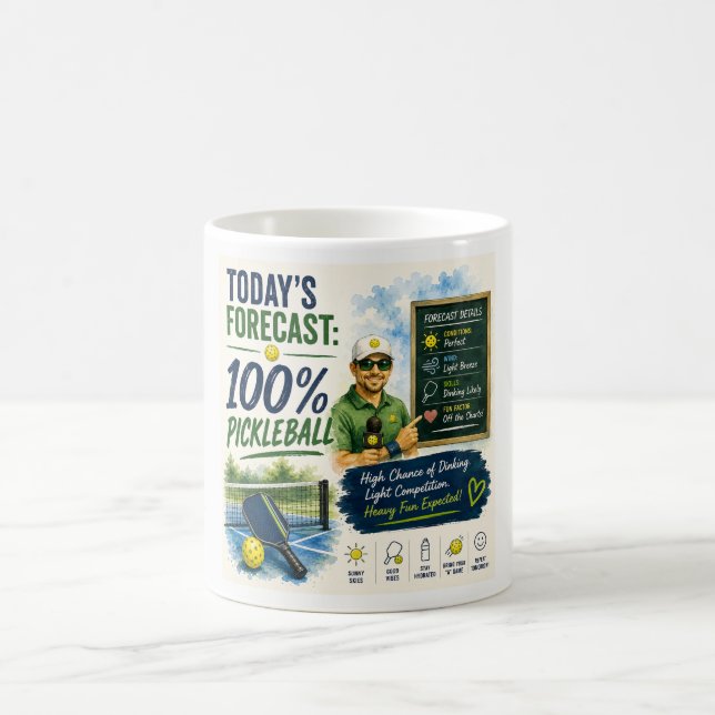 Pickleball Tagesleben Vorhersage Kaffeetasse (Mittel)