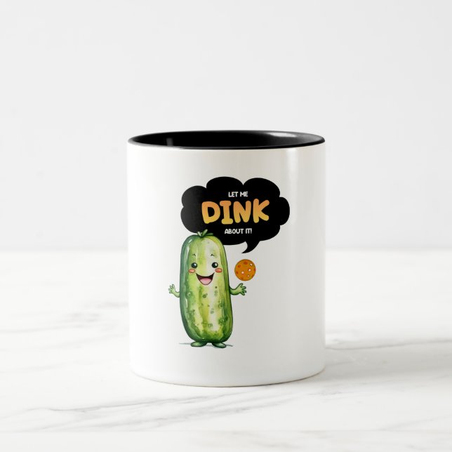 Pickleball-Tasse, Funny, Niedliches Pickleball-Ele Zweifarbige Tasse (Mittel)