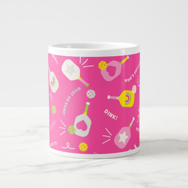 Pickleball-Tasse-Geschenk für ihre rosa Tasse (Vorderseite)