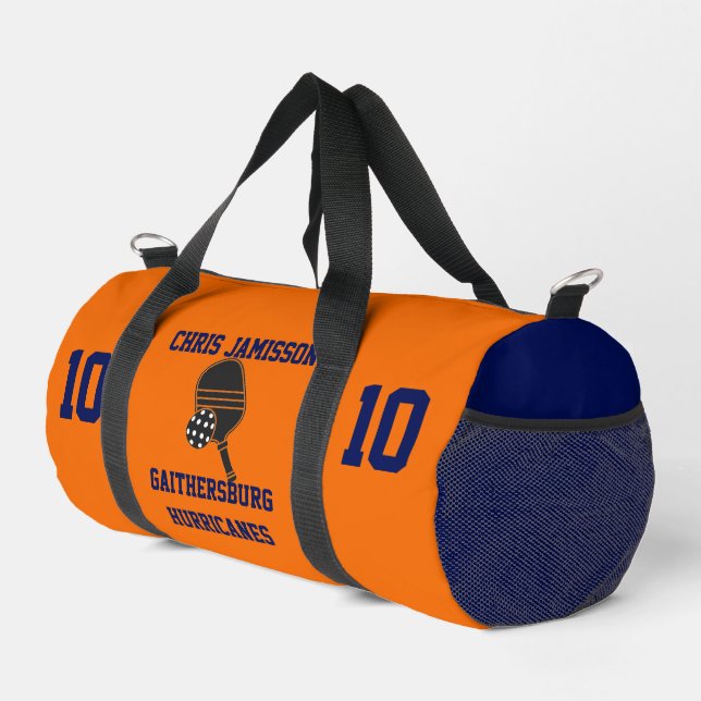 Pickleball-Team-Trainer oder Spieler Orange Blau C Duffle Bag (Rechte Ecke)