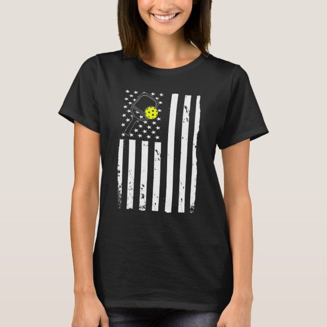 Pickleball Team USA Flag T-Shirt (Vorderseite)