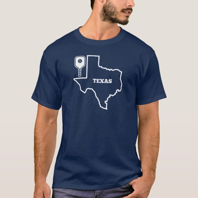 Pickleball Texas Karte T-Shirt (Vorderseite)