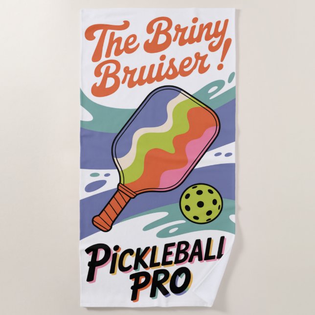 Pickleball The Briny Bruiser! Club Beach Handtuch (Vorderseite)