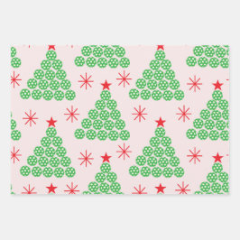 Pickleball Tree mit Sternen Muster Geschenkpapier Set