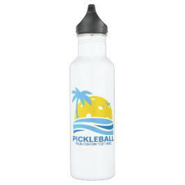 Pickleball Tropical Palm Tree Sun Ihren benutzerde Edelstahlflasche