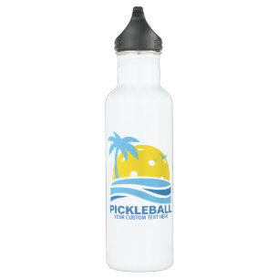 Pickleball Tropical Palm Tree Sun Ihren benutzerde Edelstahlflasche