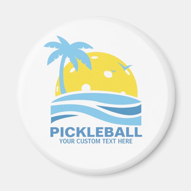 Pickleball Tropical Palm Tree Sun Ihren benutzerde Magnet (Vorne)