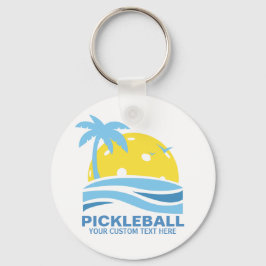 Pickleball Tropical Palm Tree Sun Ihren benutzerde Schlüsselanhänger